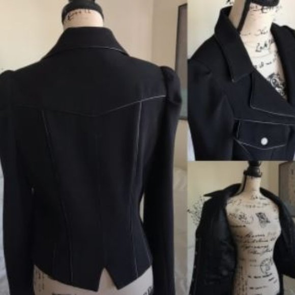 Seventy Two Changes Black Moto Zip Jacket Coat - Picture 5 of 8